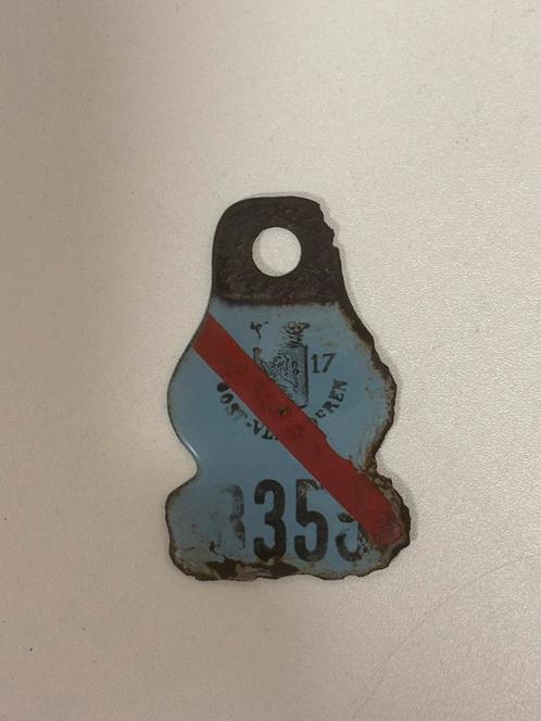 Halfjaarlijkse Fietsplaat 1917 plaque velo Taksplaten vintag, Verzamelen, Overige Verzamelen, Zo goed als nieuw, Ophalen of Verzenden