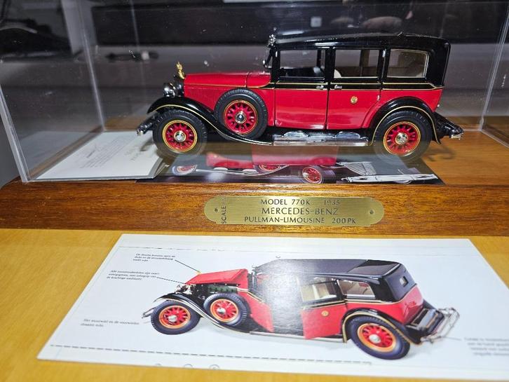 1:24 Franklin Mint Mercedes 770K 1935 in mooie vitrine, Hobby en Vrije tijd, Modelauto's | 1:24, Ophalen of Verzenden