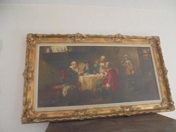 schilderij met gouden/bronzen kader Louis beschikbaar voor biedingen