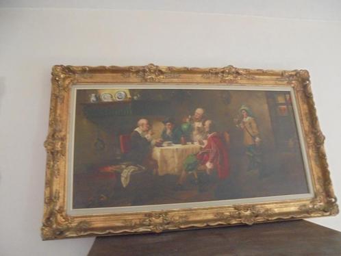 schilderij met gouden/bronzen kader Louis, Antiek en Kunst, Kunst | Schilderijen | Klassiek, Ophalen