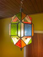 Marokkaanse veelkleurige hanglamp, Huis en Inrichting, Lampen | Hanglampen, Ophalen, Zo goed als nieuw, Glas