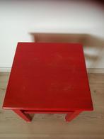 Rood houten bijzettafeltje Ikea, Vintage, 45 à 60 cm, Bois, Enlèvement, Utilisé