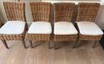 4 kubu rotan stoelen met kussen, Enlèvement, Comme neuf
