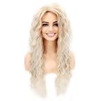Nonchalante sexy pruik met lang witblond krullend haar, Handtassen en Accessoires, Verzenden, Nieuw