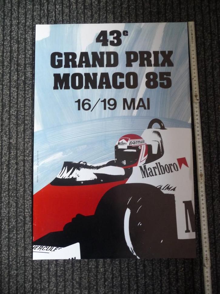 GRAND PRIX MONACO - AFFICHE 1985, Verzamelen, Automerken, Motoren en Formule 1, Zo goed als nieuw, Formule 1, Ophalen of Verzenden
