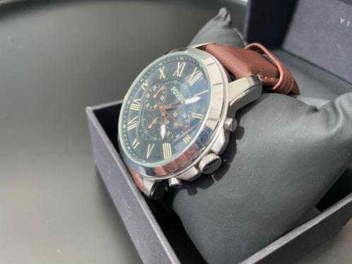 Fossil FS4813, Handtassen en Accessoires, Horloges | Heren, Gebruikt, Polshorloge, Leer, Ophalen