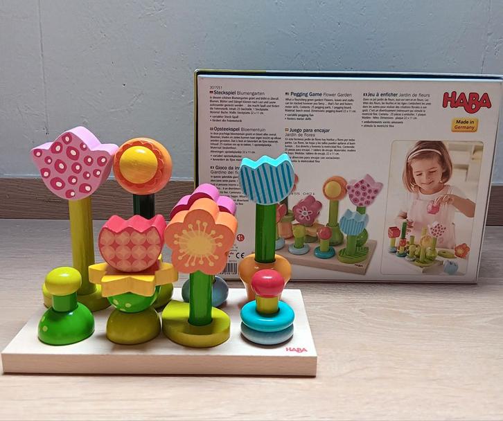 Jeu à enfiler jardin de fleurs, Enfants & Bébés, Jouets | Jouets en bois, Enlèvement ou Envoi