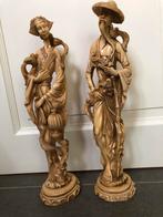Aziatische beelden in hars - koppel man en vrouw - gemerkt, Antiek en Kunst, Ophalen of Verzenden