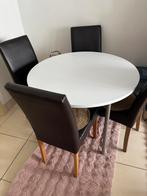 Table ronde avec 4 chaises 40€, Maison & Meubles, Enlèvement ou Envoi, Comme neuf, Ronde, 4 à 6 chaises