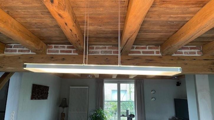 Moderne plafondlamp, Huis en Inrichting, Lampen | Plafondlampen, Gebruikt, Glas, Ophalen of Verzenden