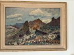 bergtop pointillisme, Antiek en Kunst, Kunst | Schilderijen | Klassiek, Ophalen of Verzenden