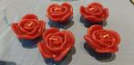 kaarsen drijfkaars roosjes kersenrood 5 stuks, Enlèvement ou Envoi, Bougie, Autres matériaux, Neuf