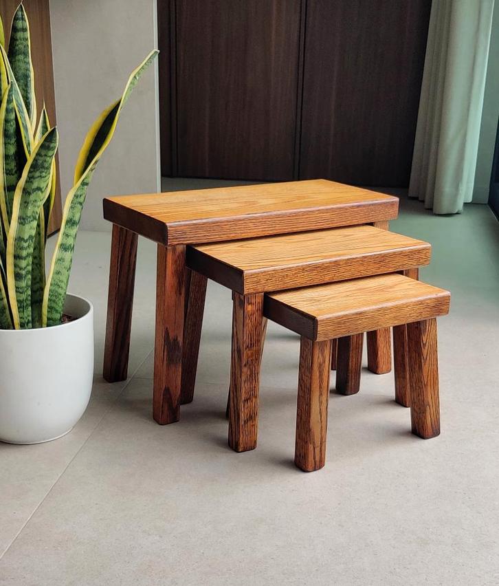 Prachtige mimiset bijzettafels, Huis en Inrichting, Tafels | Bijzettafels, Zo goed als nieuw, Ophalen of Verzenden