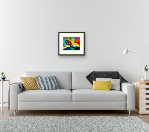 Tekening gesigneerd „K. Appel” - Droge pastel - 1971 - 21 x, Antiek en Kunst, Kunst | Tekeningen en Fotografie, Verzenden
