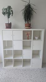 Ikea Kallax wit 147x147 cm 4x4 met 6 deurtjes, Huis en Inrichting, Ophalen, Overige materialen, Gebruikt, 100 tot 150 cm