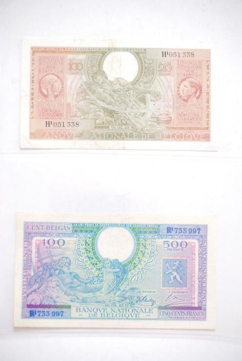 Lot oude Belgische en Franse bankbiljetten (deel 2 van 4), Postzegels en Munten, Bankbiljetten | België, Los biljet, Ophalen of Verzenden