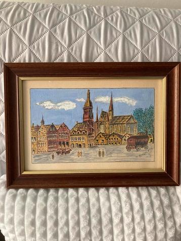 Prachtig schilderij , getekend  beschikbaar voor biedingen