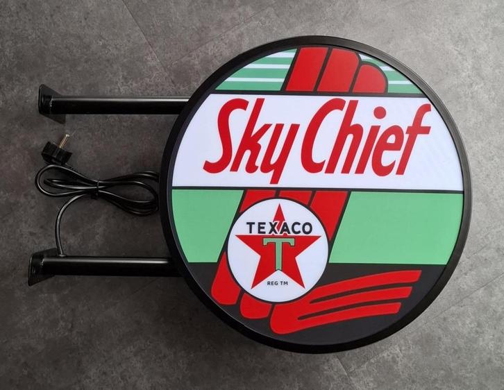 Sky Chief USA benzine dubbelzijdige reclame decoratie lamp, Verzamelen, Merken en Reclamevoorwerpen, Nieuw, Lichtbak of (neon) lamp