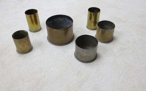 6X socket Militaria Obus WO1 1916 1917 oorlogsloopgraafwapen, Verzamelen, Militaria | Algemeen, Landmacht, Hulzen of Bodemvondsten