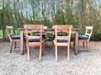 Teakhouten Terras/Tuinset tafel 180+ 6 stoelen met kussens!, Tuinset, Hout, Ophalen