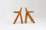 Set Vintage Italiaanse houten bar krukken, Huis en Inrichting, Ophalen, Gebruikt, 90 cm of meer, Hout