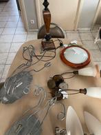 # wandlampen,plafondlamp,en koperen lampen voet, Antiek en Kunst, Ophalen