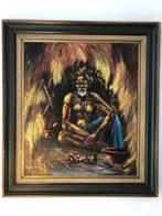 HST - Joseph KITENGE , Magie , Congo RDC - 60*70cm, Antiquités & Art, Art | Peinture | Moderne, Enlèvement ou Envoi