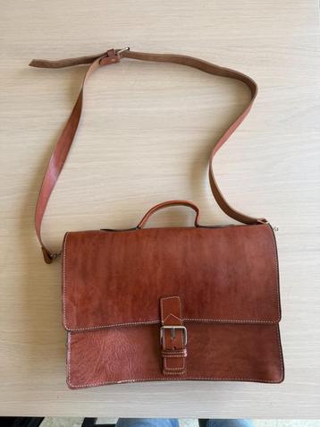 lederen boekentas, Handtassen en Accessoires, Tassen | Schooltassen, Ophalen, 30 tot 40 cm, Minder dan 30 cm, Bruin