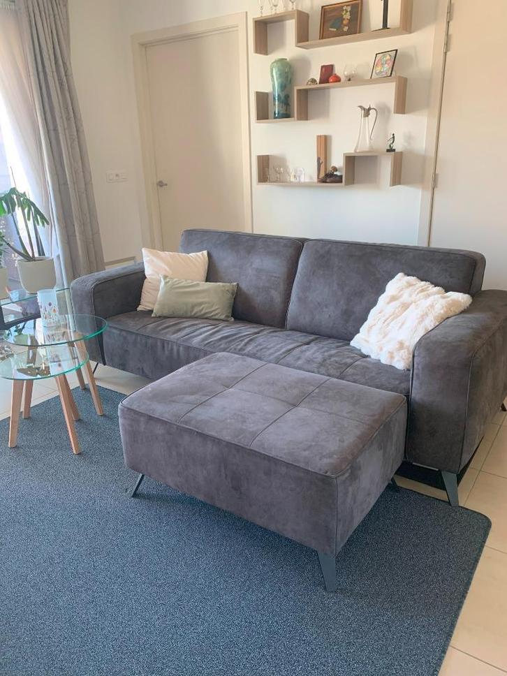 zetel salon, Huis en Inrichting, Zetels | Zetels, Gebruikt, Rechte bank, Driepersoons, 200 tot 250 cm, 75 tot 100 cm, Stof, Ophalen