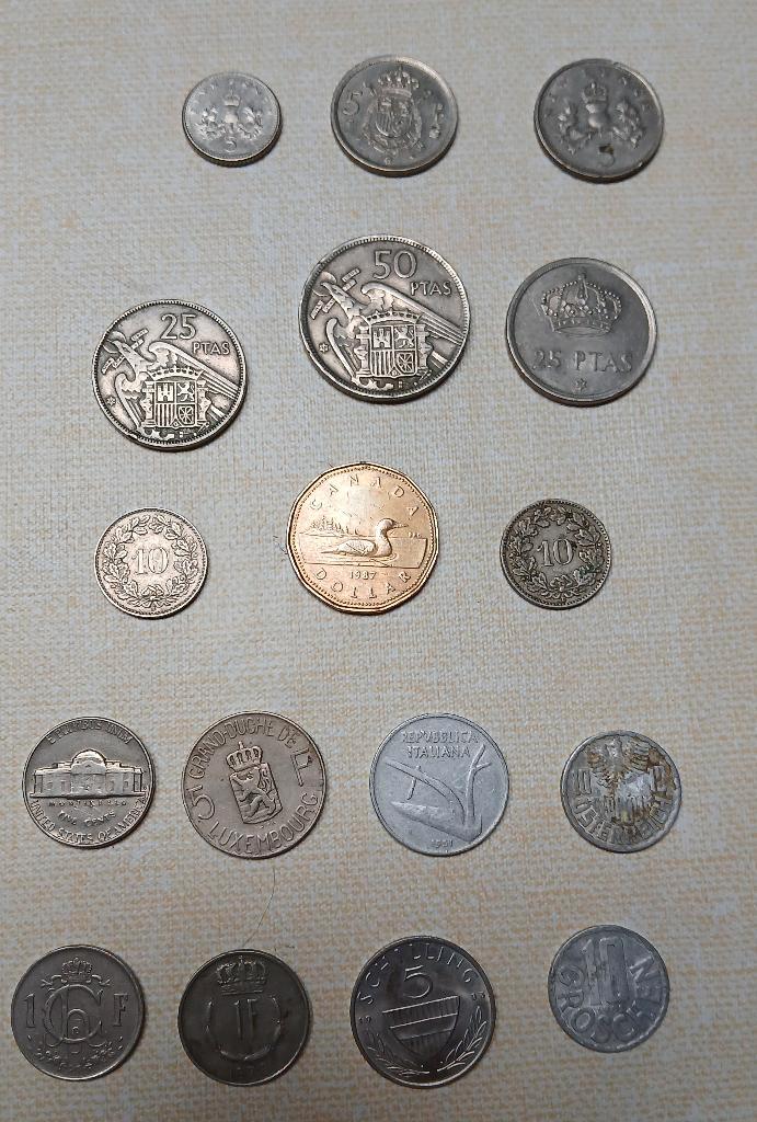 Munten Canada, Spanje, Italie, Luxemburg, Amerika, Postzegels en Munten, Munten | Europa | Niet-Euromunten, Setje, Italië, Ophalen of Verzenden