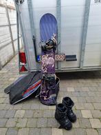 Snowboard + toebehoren dames, Comme neuf, Planche, Enlèvement ou Envoi