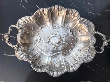TINNEN FRUITSCHAAL OVAAL 46 X 32 CM GETEKEND 92 % TIN beschikbaar voor biedingen