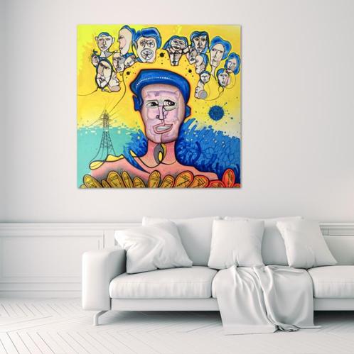 In mijn gedachten blijft alleen de gloed van hun blikken ove, Antiek en Kunst, Kunst | Schilderijen | Modern, Ophalen