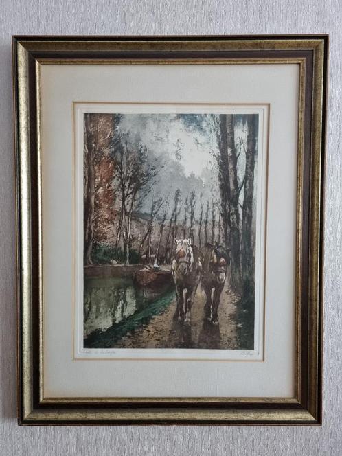 Ferdinand Jean Luigini - Chemin de Halage 1921, Antiek en Kunst, Kunst | Litho's en Zeefdrukken, Ophalen of Verzenden