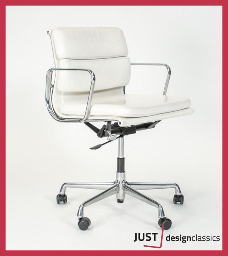 Vitra Eames ea 217 Wit Leder Gepolijst, Huis en Inrichting, Bureaustoelen, Zo goed als nieuw, Bureaustoel, Wit, Ophalen