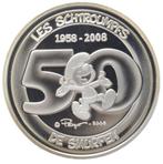 Zilveren 5 euro België 2008 Smurfen, Postzegels en Munten, Ophalen of Verzenden, België, 10 euro