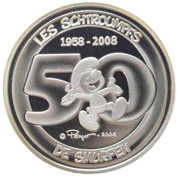 Argent 10 euros Belgique 2008 Schtroumpfs, Timbres & Monnaies, Enlèvement ou Envoi, Belgique, 10 euros