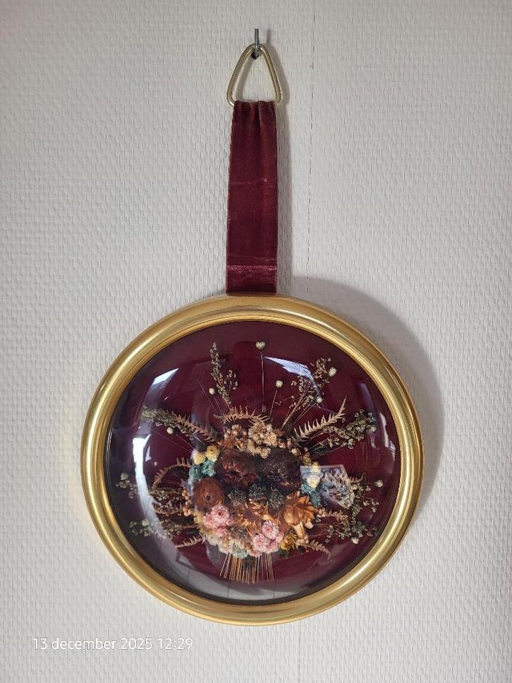 vintage decoratie hanger met droogbloemen, Huis en Inrichting, Woonaccessoires | Droogbloemen, Zo goed als nieuw, Ophalen of Verzenden