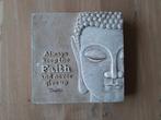 Wanddecoratie boeddha met spreuk, Enlèvement ou Envoi, Comme neuf