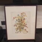 Lieve Van der Weeën - Aquarel - Bloemencompositie, Antiek en Kunst, Ophalen