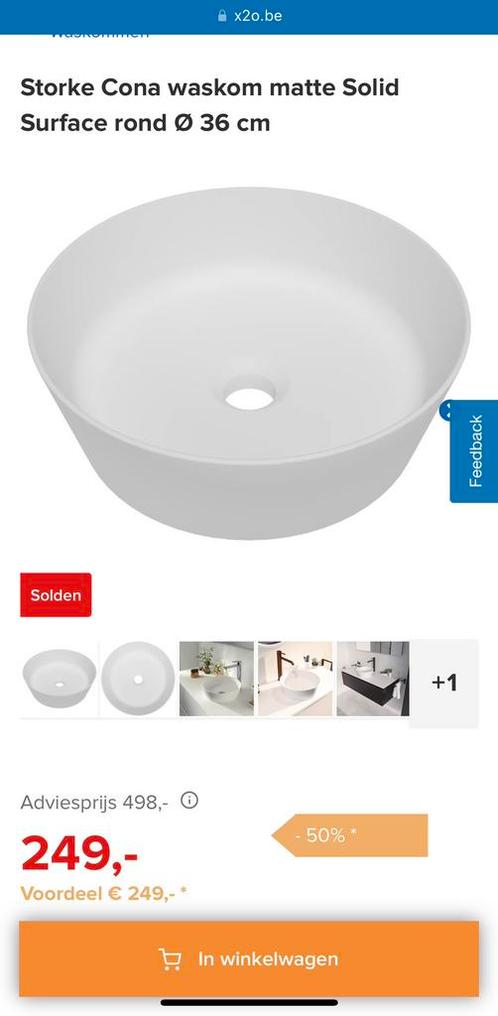 2 x vasque Storke Cona Solid Surface mate + accessoires, Maison & Meubles, Salle de bain | Meubles de Salle de bain, Neuf, Enlèvement