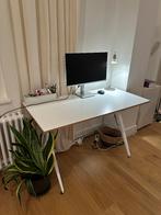 Bureau bois métal blanc, Enlèvement, Comme neuf, Bureau