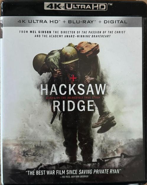 Hacksaw Ridge (4K Blu-ray, US-uitgave), CD & DVD, Blu-ray, Comme neuf, Action, Enlèvement ou Envoi