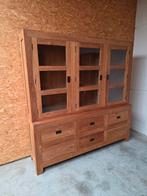 Mooie massief teakhouten  buffetkast/vitrinekast 212cm, Huis en Inrichting, Ophalen, Gebruikt