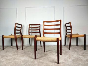 set van 4 Niels Otto Møller stoelen - model 85 beschikbaar voor biedingen