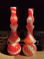 Vases vintage en verre de Murano blanc orange Carlo Moretti, Antiquités & Art, Enlèvement ou Envoi