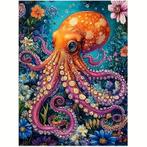 Diamond Painting octopus 50x40cm (vierkant), Verzenden, Nieuw, Knutselwerk