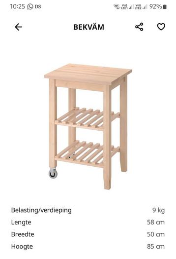 Bekvam roltafel van ikea, in goede staat!  beschikbaar voor biedingen