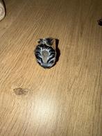 Bague argentée et noir, Zwart, Ophalen of Verzenden, Zo goed als nieuw, Dame