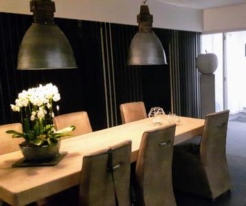 2 moderne hanglampen metaal/hout, Comme neuf, Enlèvement, Modern, Métal